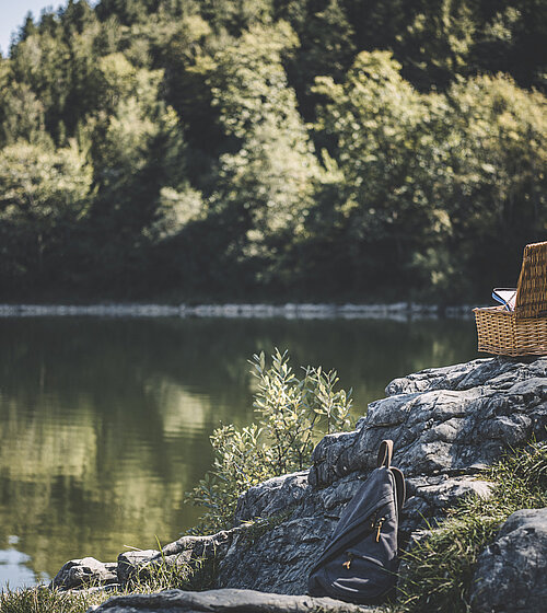 Picknick im Urlaub am Wolfgangsee im Sommer