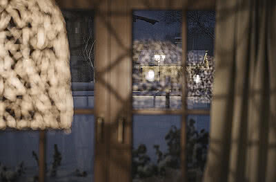 Views to the winter landscape in the Hotel Bachmanngut