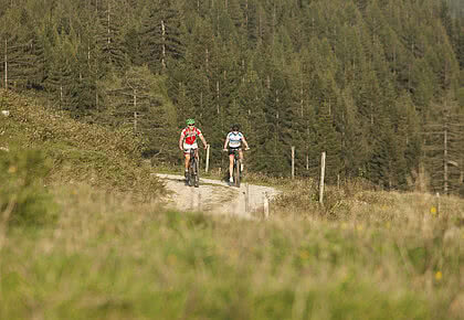 Zwei Radfahrer am Wolfgangsee