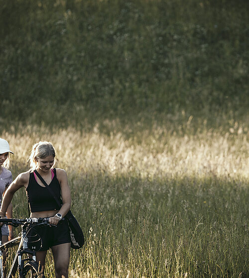 Cycling during a summer holiday at Wolfgangsee in the Salzkammergut